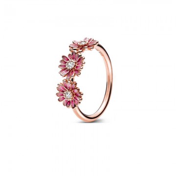 Pink Daisy Silver Ring DOZ9689
